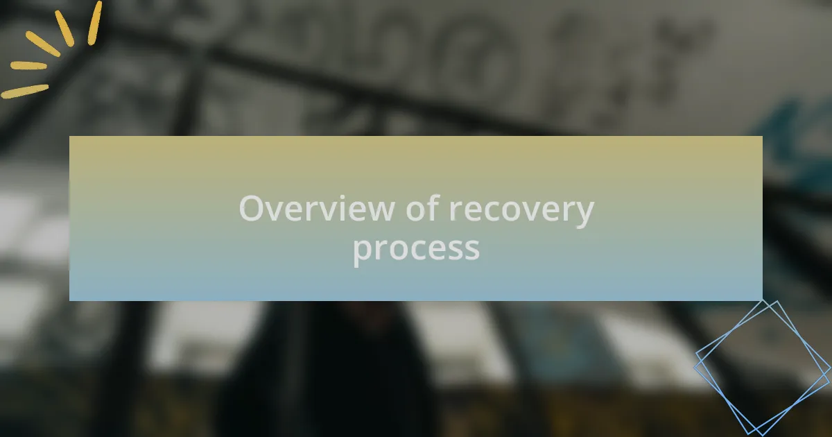 Overview of recovery process