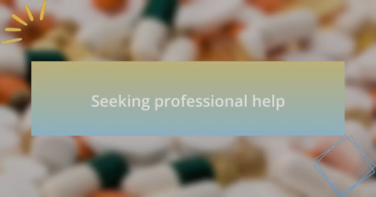 Seeking professional help